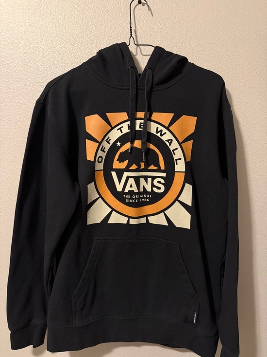 Vans Other - Vans Black Hoodie with Orange and Cream Graphic